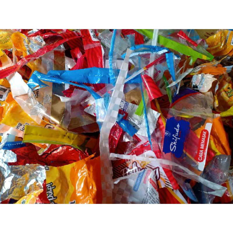 Jual Plastik cacahan ecobrick multilayer sachet sudah bersih dan kering ...