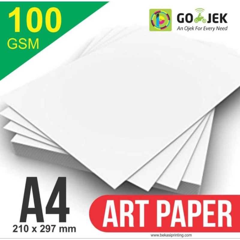 Jual Kertas Art Paper 100 GSM Ukuran A4 1 RIM (500 lembar) Shopee
