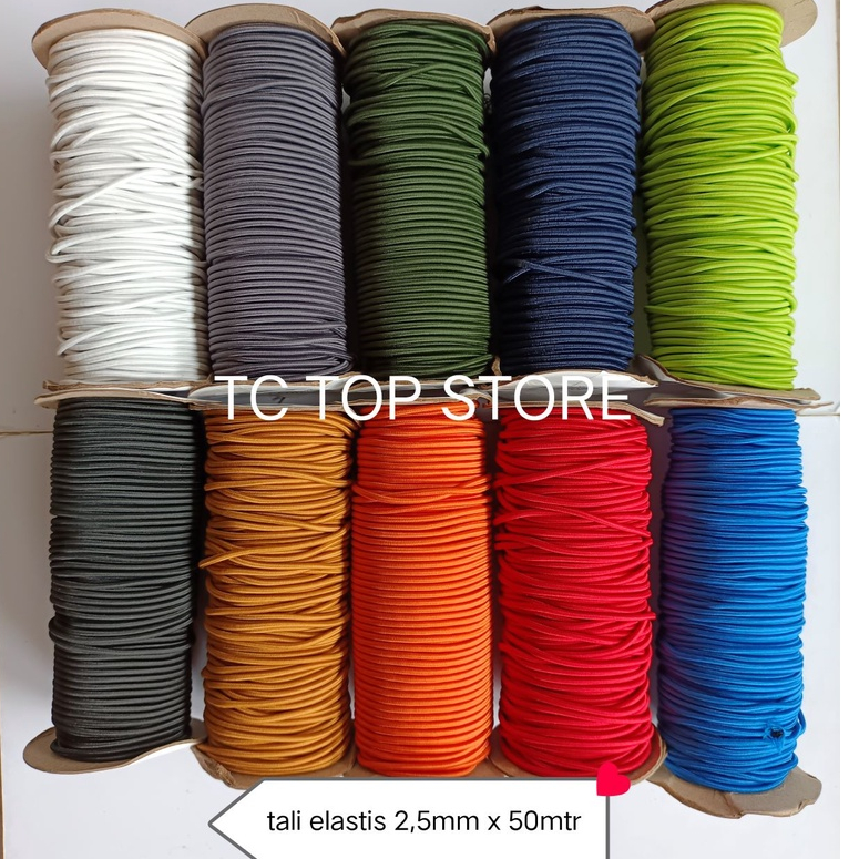 Tali Karet 2,5mm (50 Mtr) / Tali Elastis / Tali String 2,5 mm