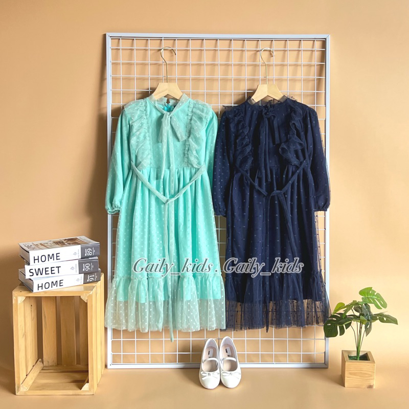 Jual Baju Muslim Gamis Tile Brokat Anak Perempuan 111 Tahun ( Dijual