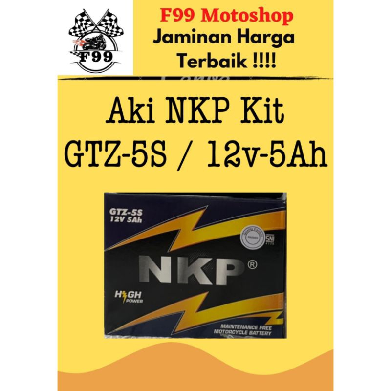 Jual AKI BASAH AKI MOTOR BASAH AKI NKP GTZ-5S 12V-5AH AKI SEMI KERING