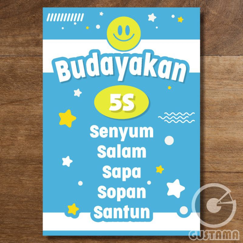 Jual Poster Budayakan 5s Senyum Salam Sapa Laminasi A3 Shopee Indonesia