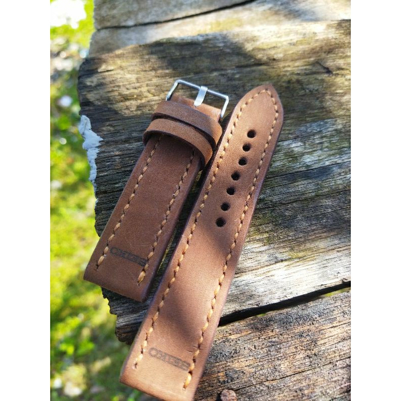 Jual Strap jam kulit custom Crazy horse logo | Shopee Indonesia