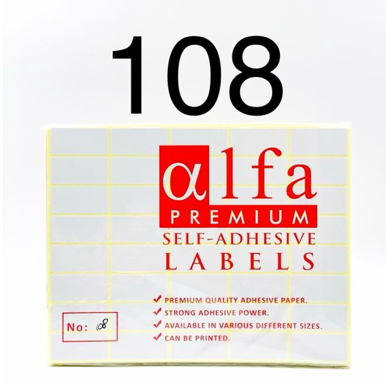 Jual STICKER LABEL ALFA 108 / Stiker Sticker Label Nama Undangan Harga ...