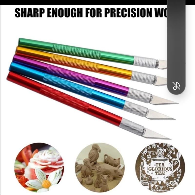 Jual Colorful pen knife & 5pcs/10pcs/25pcs per set Refill blade pisau hobby knife art pen knife