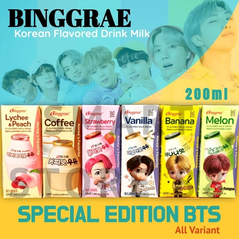 Jual BINGGRAE KOREAN FLAVORED MILK DRINK 200ML MINUMAN SUSU RASA KOREA ...