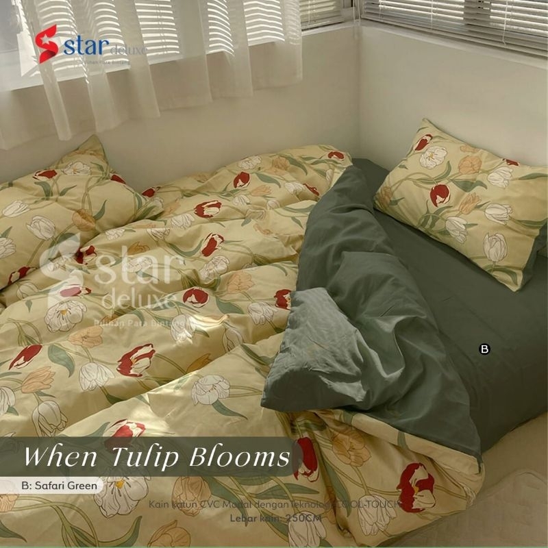 Jual Sprei Katun Lokal Motif When Tulip Bloom By Katun Star Sprei