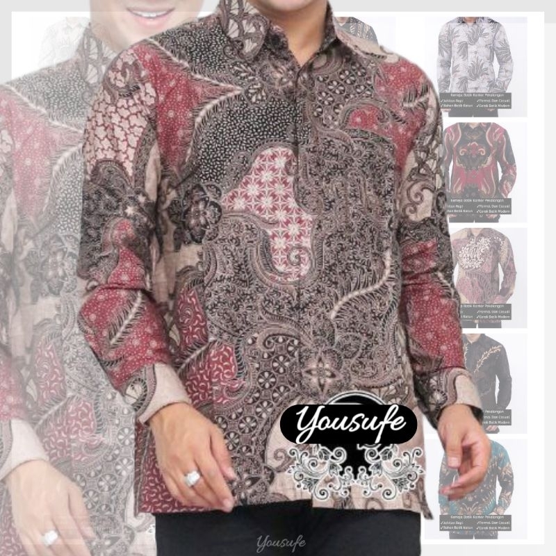 Jual Kemeja Batik Pria Seragam Pernikahan Kantor Kerja Sinoman Produksi ...