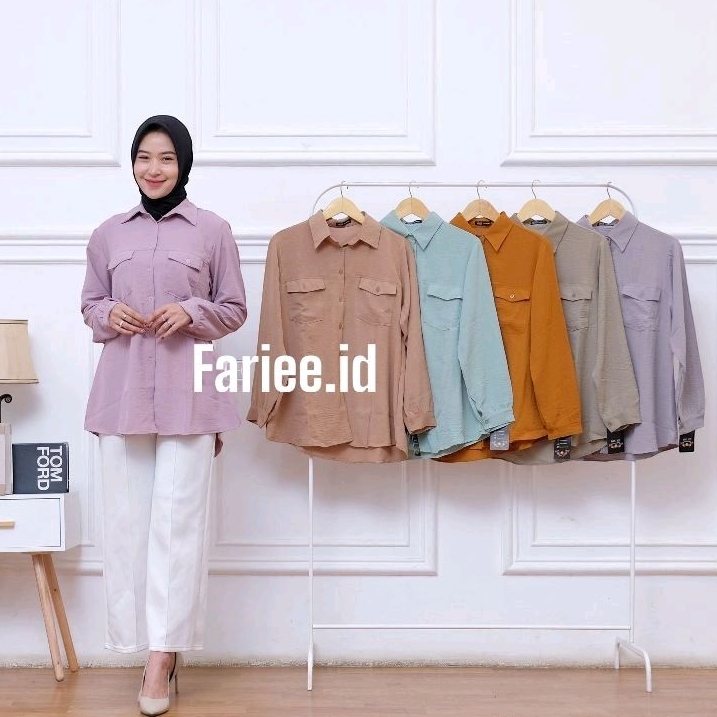 Jual kemeja Kanaya basic /kemeja ringkel | Shopee Indonesia