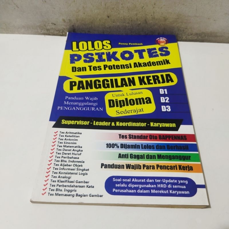 Jual Buku Obral Super Murah Buku Lolos Psikotes Dan Tes Potensi