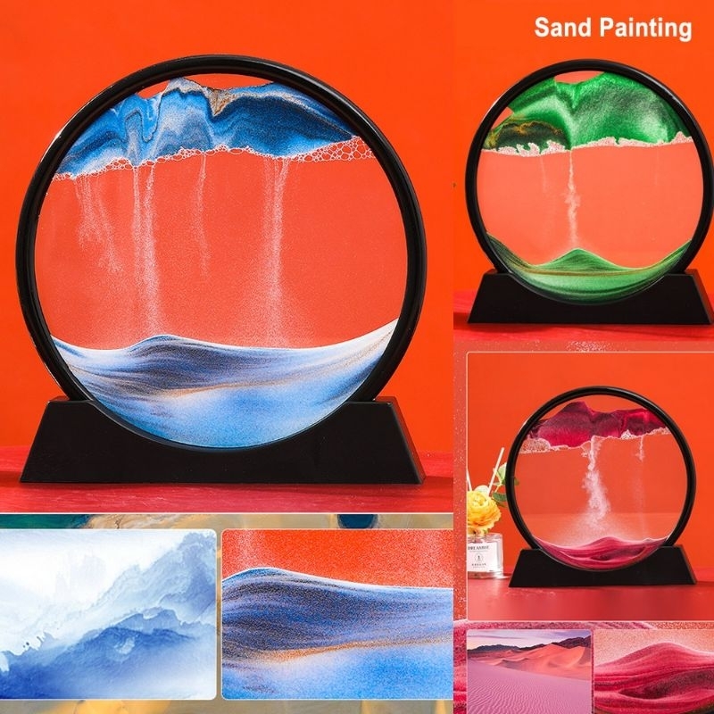Jual Hiasan sand painting dekorasi moving sandscape lukisan sand 3D