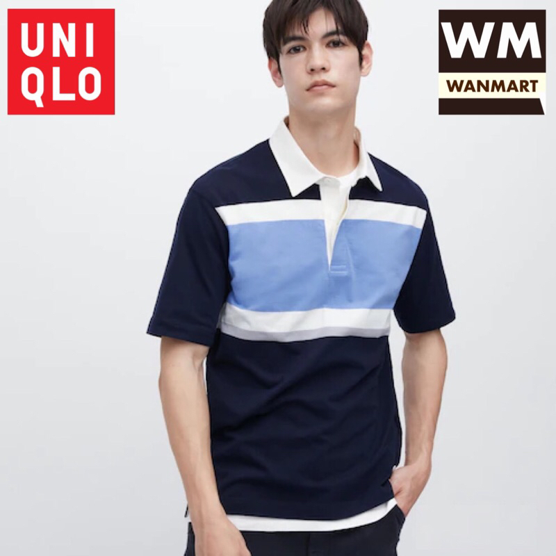 Jual Uniqlo Men Polo Shirt Rugger Kaos Pria Lengan Pendek Blue Shopee