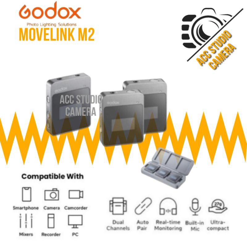 Jual Godox Movelink M2 Wireless Microphone System/Godox Movelink M2