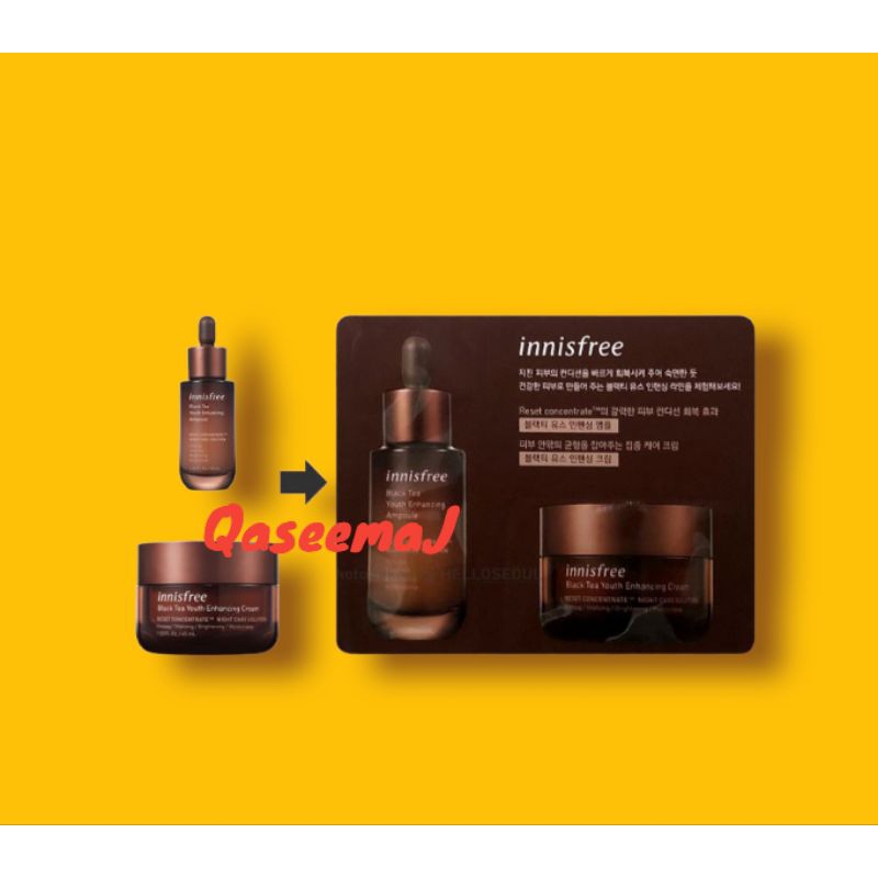Jual INNISFREE black tea youth enhancing ampoule & cream sample sachet ...