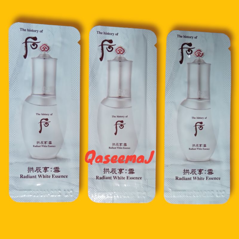 Échantillons The History Of Whoo Radiant White Essence - 1 Ml X 50 Sachets - Éclat Anti-rides