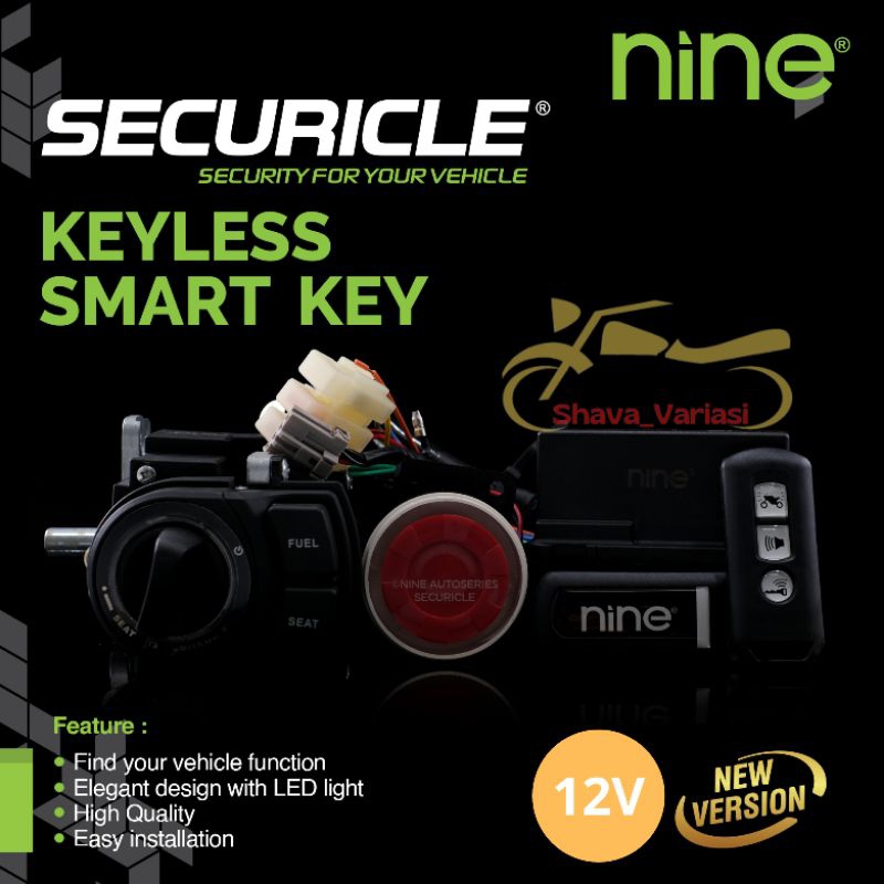 Jual KEYLESS SMART KEY NMAX OLD NINE SECURICLE NEW VERSIONSET Shopee