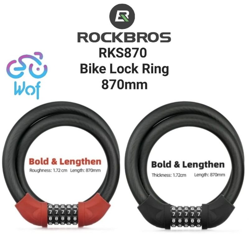 Jual ROCKBROS RKS870 Bike Lock Steel 5 digits Code Anti-theft Gembok ...