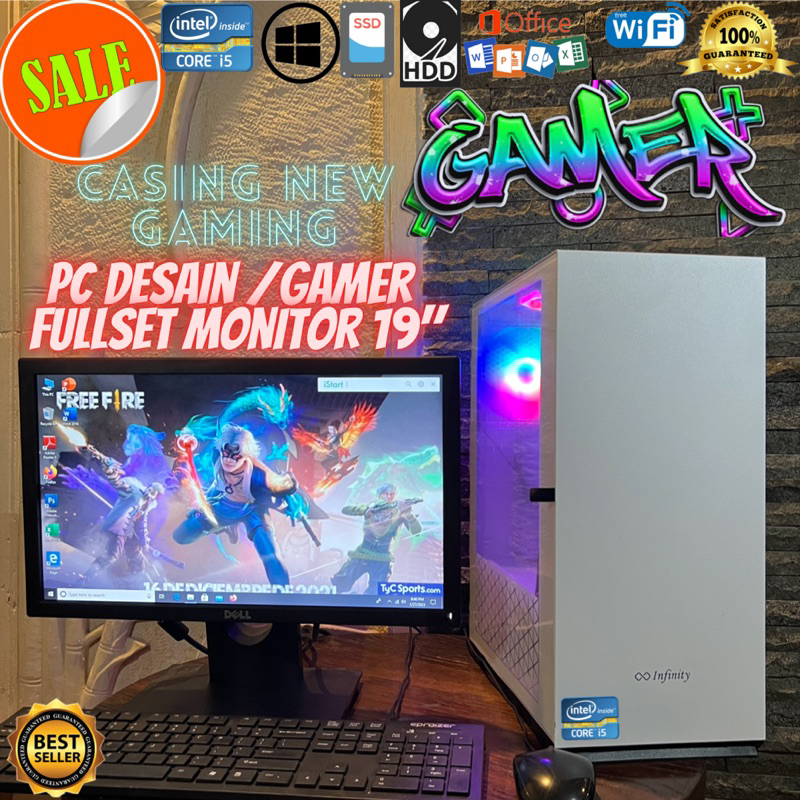 Jual komputer desain gaming fullset monitor siap pakai | Shopee Indonesia