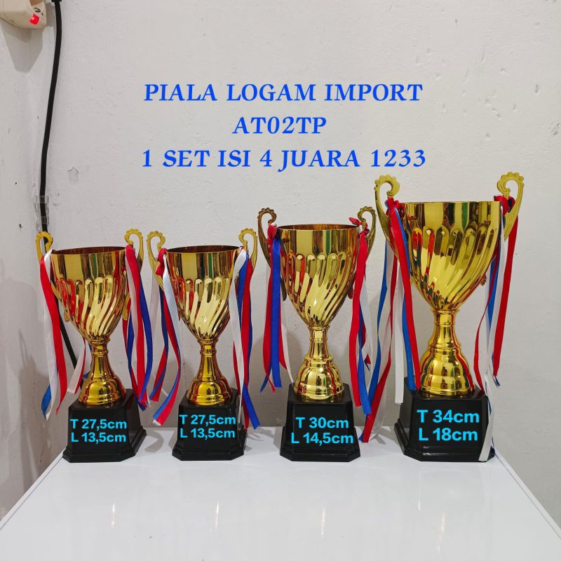 Jual Piala Kejuaraan Cawan 1 Set Logam Metal At02tp Shopee Indonesia 4308