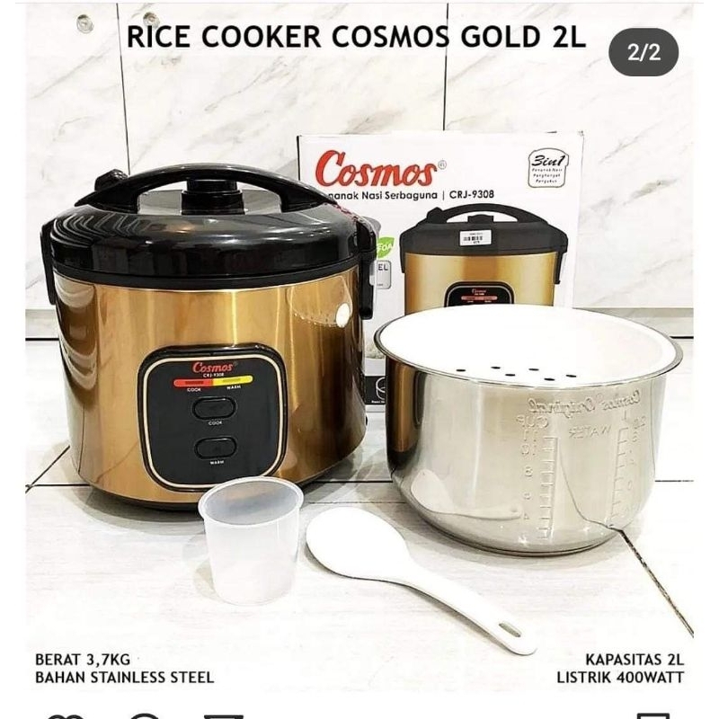 Jual Rice cooker cosmos crj-9308 ukuran 2 Liter Bahan Stainles / Magic ...