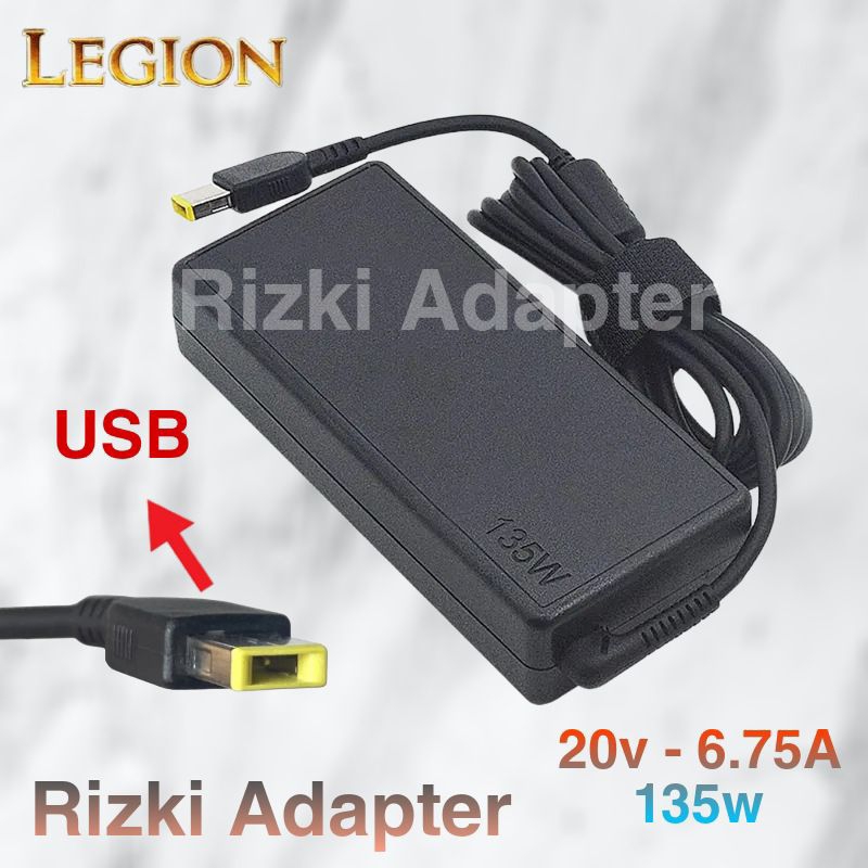 135W AC Charger For Lenovo Laptop - Replacement Power Adapter With Slim Tip Connector