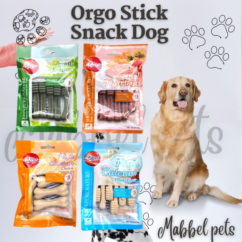 Jual Orgo Dental Stick 90gr Dog Snack Cemilan Tulang Gigitan Anjing