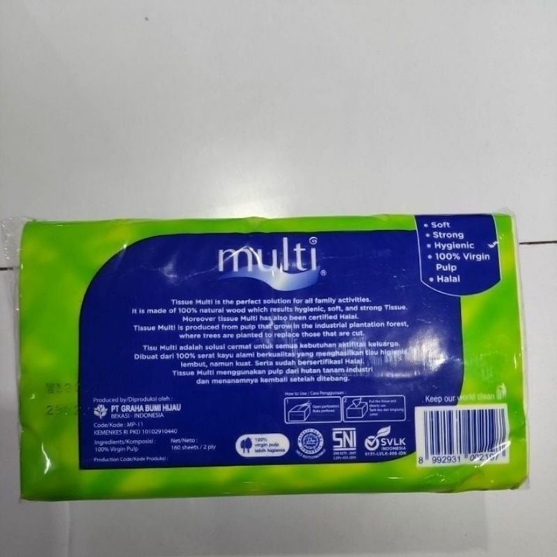 Jual Tessa Multi tisu wajah 160lbr (MP-11) | Shopee Indonesia