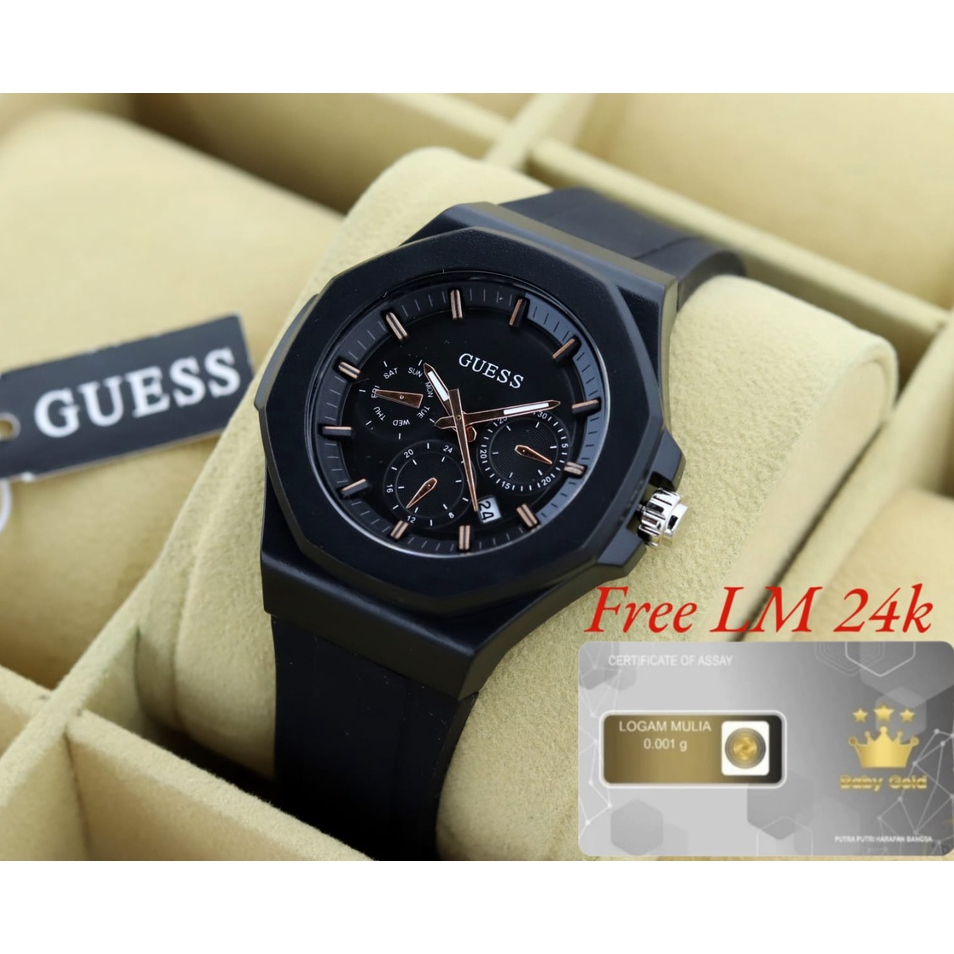 Jual {COD ️} SUPER Jam Tangan Fashion Wanita/Pria GUES$ Rubber - Free ...