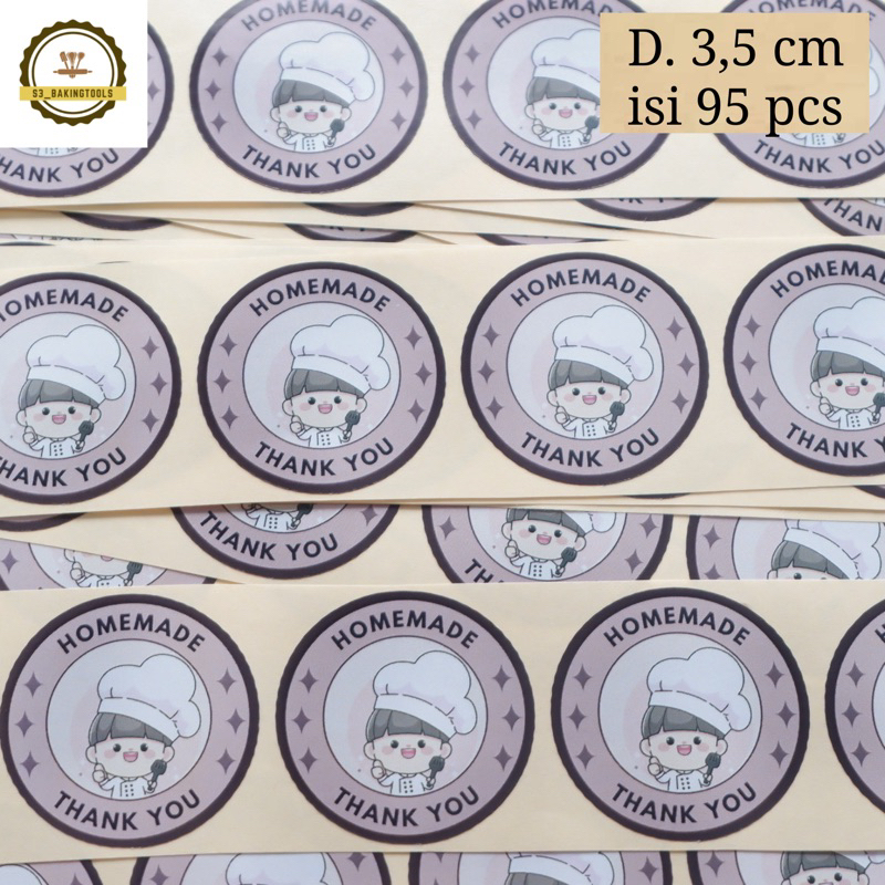Jual Sticker stiker label cute chef boy B isi 95 pcs | Shopee Indonesia