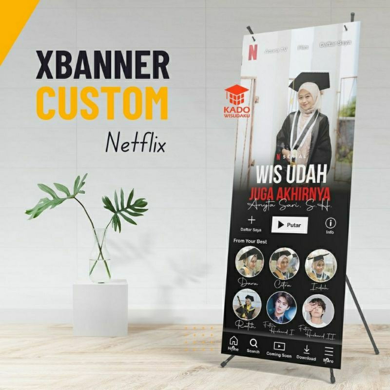 Jual Banner Wisuda Custom Desain XBanner Sidang Skripsi dll | Shopee