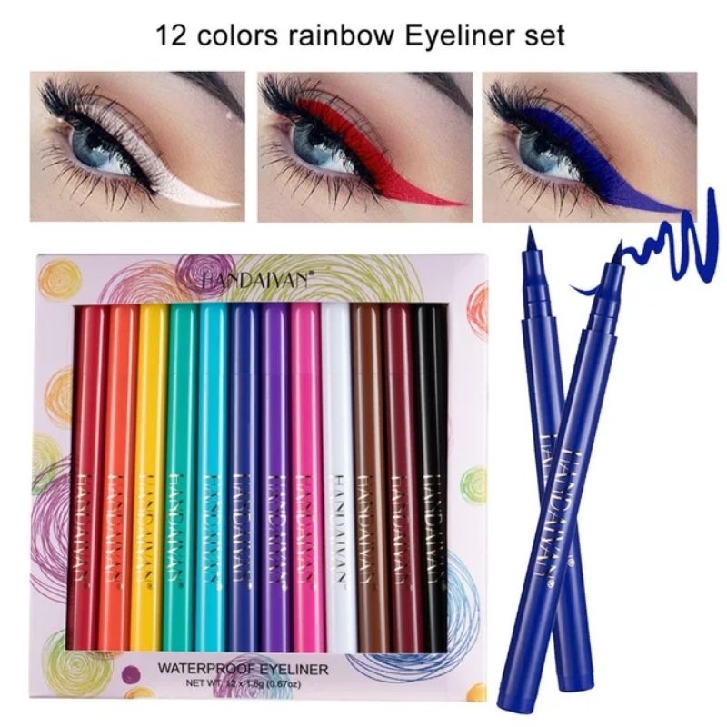 Jual Eyeliner Handaiyan Merah Orange Kuning Hijau Biru Ungu Pink Putih