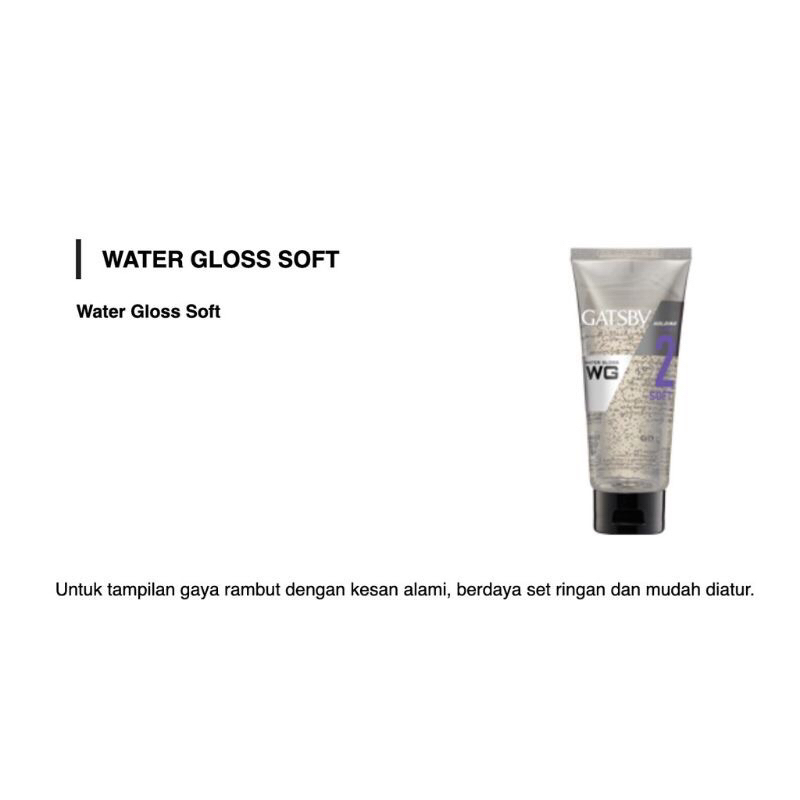 Jual Gatsby Water Gloss Wg G Tube Minyak Rambut Pria Getsby Gesbi Gatsbi Getsbi Hair