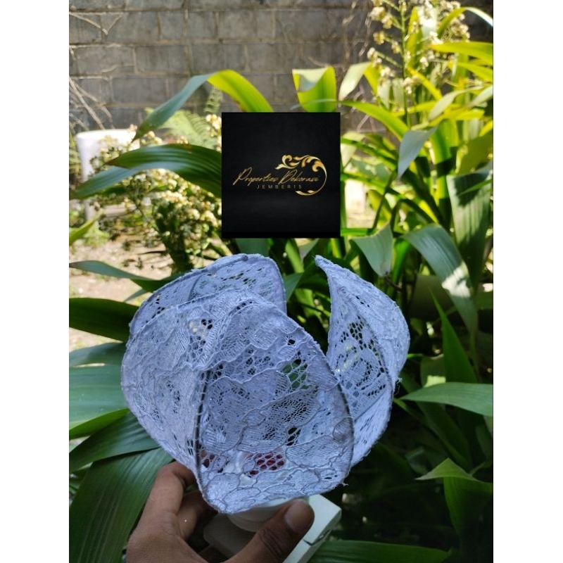 Jual KELOPAK BUNGA/CUP BUNGA LAMPU HIAS MODEL TULIP BAHAN KAIN BRUKAT ...