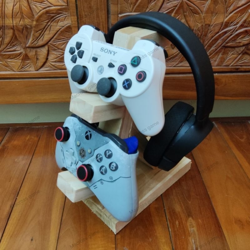 Jual Stand Controller xbox ps headset kayu/wood | Shopee Indonesia