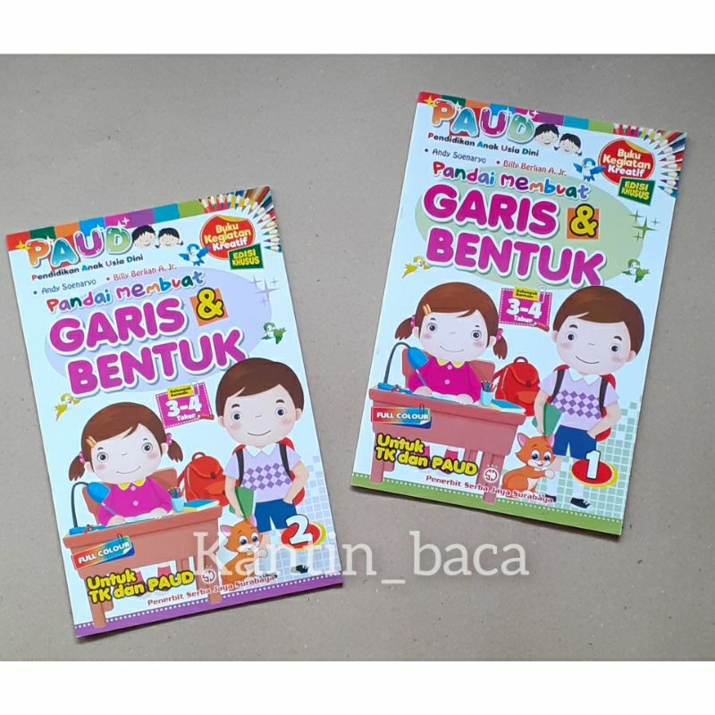 Jual Buku Pandai Membuat Garis Dan Bentuk Jilid 1 Dan 2 Untuk TK PAUD ...