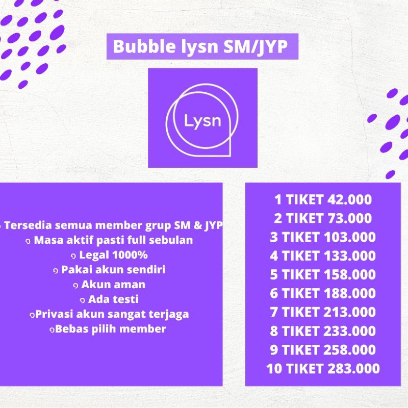 Jual bubble lysn SM dan JYP Shopee Indonesia