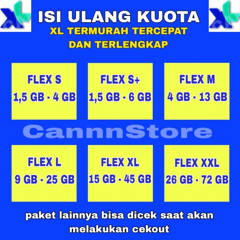 Jual Tercepat Isi Ulang Kuota Xl Combo S M L Xl Xxl Xxxl Unlimited