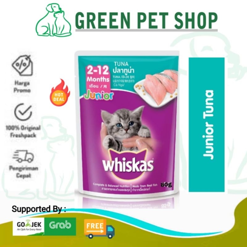Jual Whiskas Pouch Junior Tuna 80g Makanan Basah Untuk Anak Kucing