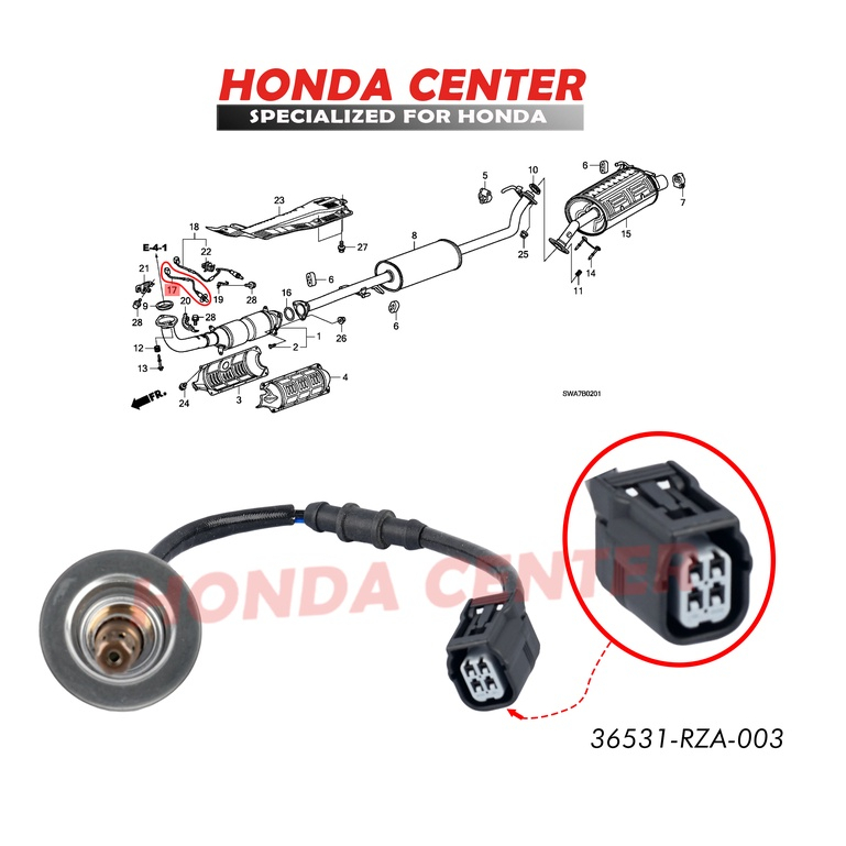 Jual Sensor Oxygen Sensor Oksigen Oxigen S1 02 Gas Buang Honda Crv Re ...