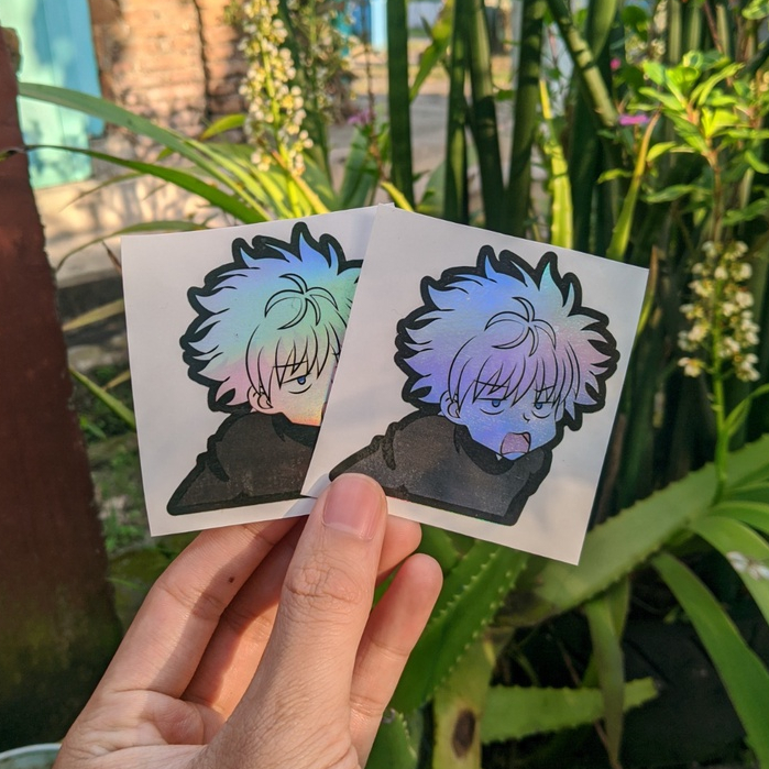 Jual Sticker Anime Hologram Killua Hunter X hunter ukuran 7 cm | Shopee ...