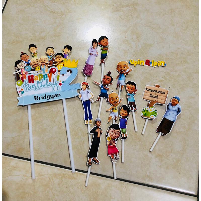 Jual TOPPER KUE ULANG TAHUN UPIN IPIN CUSTOM NAMA | Shopee Indonesia