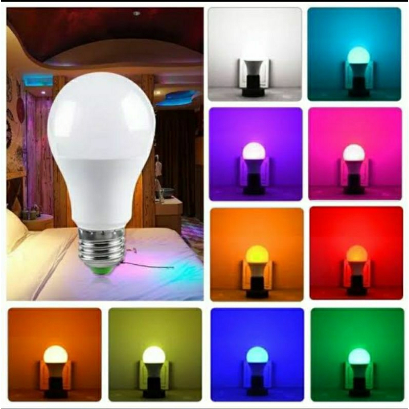 Jual Bohlam LED RGBW 7 Watt Remote Control 16 Warna Dimmable / Lampu ...