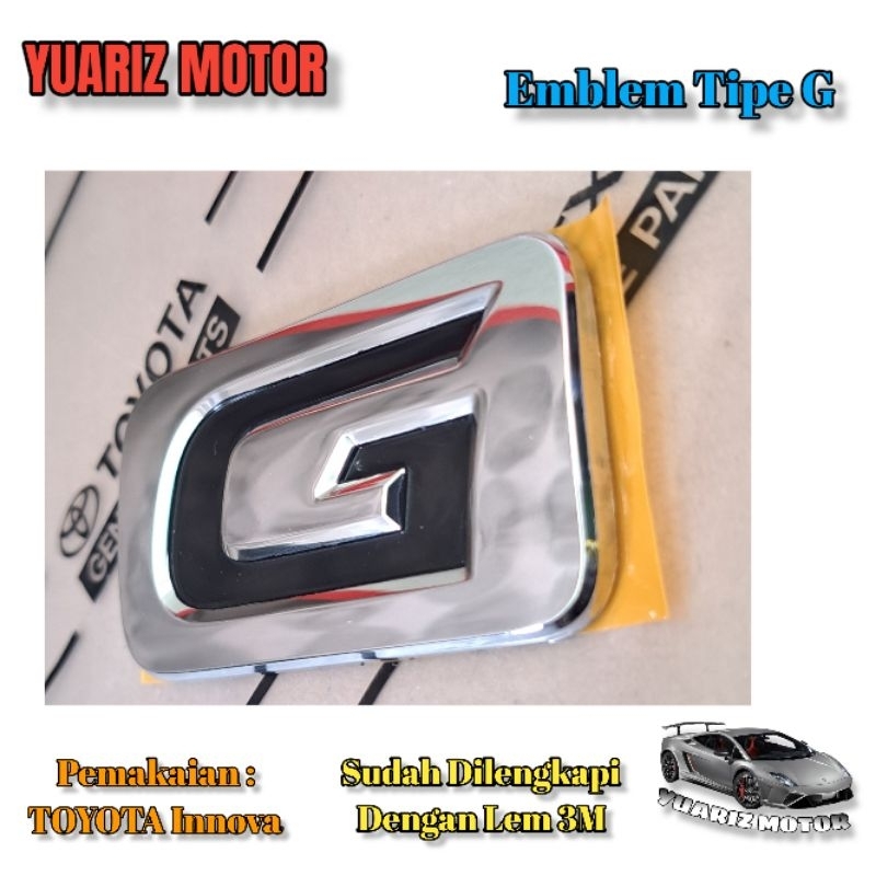 Jual Emblem Tulisan Tipe Type G Toyota Innova Reborn Innova Fortuner