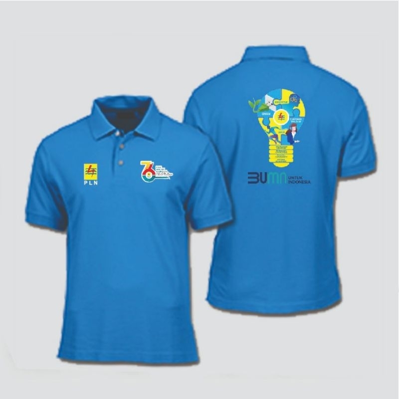 Jual Kaos Kerah Baju Kerah Baju Polo Hut Hari Listrik Nasional Hut Pln Bumn Listrik Nasional