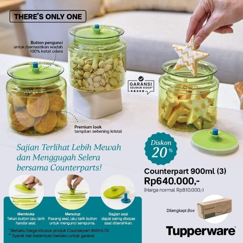 Jual Toples Counterpart Tupperware Toples Kue Kering | Shopee Indonesia