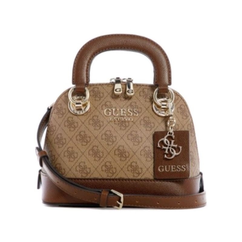 GUESS Sacoche Everlee Dome Pour Femme, Noir/blanc, Taille