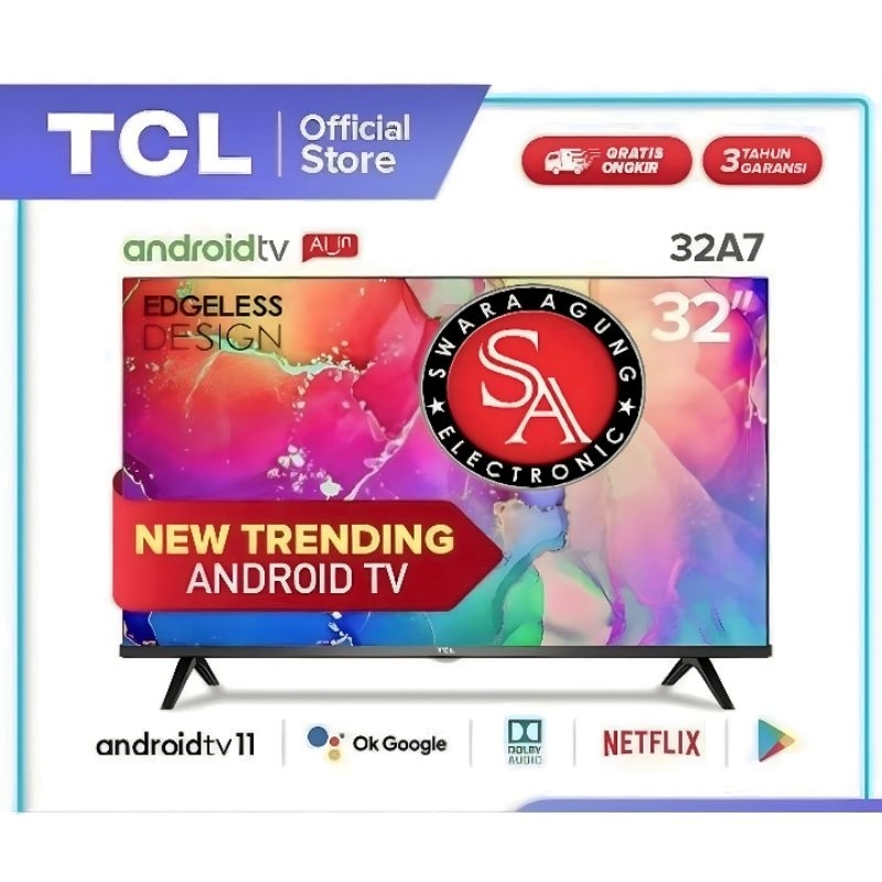 Jual Led Android TV Bezel Less 32 Inch TCL Type: 32A7 (Khusus Daerah ...