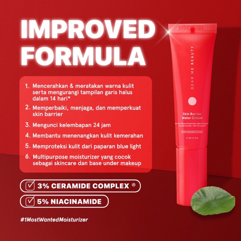 Jual DEAR ME BEAUTY Skin Barrier Water Cream (30gr) - REFORMULATED ...