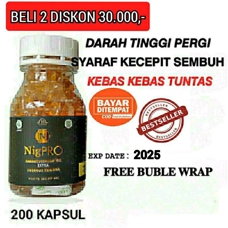 Jual Nigpro Habbatusauda Oil 200 kapsul Premium Original | Shopee Indonesia