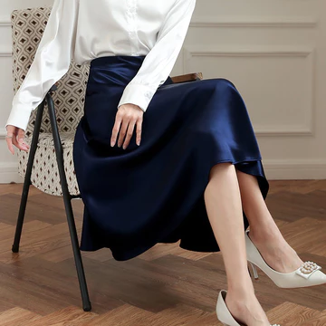 Korean Skirt Rok Satin Rok Korea Bawahan Satin